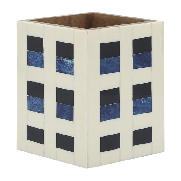 Sagebrook Home 3 x 4 in. Resin Squares Pencil Cup, Multi Color 16648-01 - main